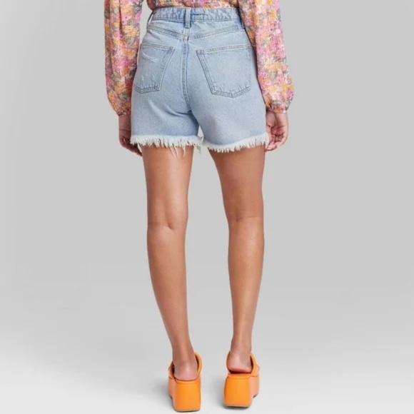 Wild Fable Super High Rise Cut-off Denim Shorts 16 - Picture 2 of 6